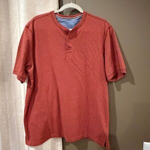 Weatherproof Men's Short Sleeve Cotton Blend, Rust Shirt, Size XL